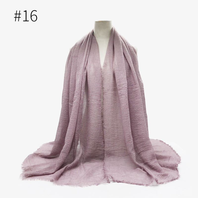Damen Baumwoll Pashmina Schal | Weicher Fransen Hijab Stola