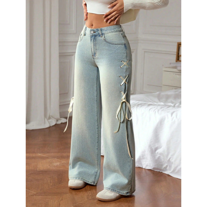 Women's Wide Leg Casual Jeans – Loose Fit Denim Pants
