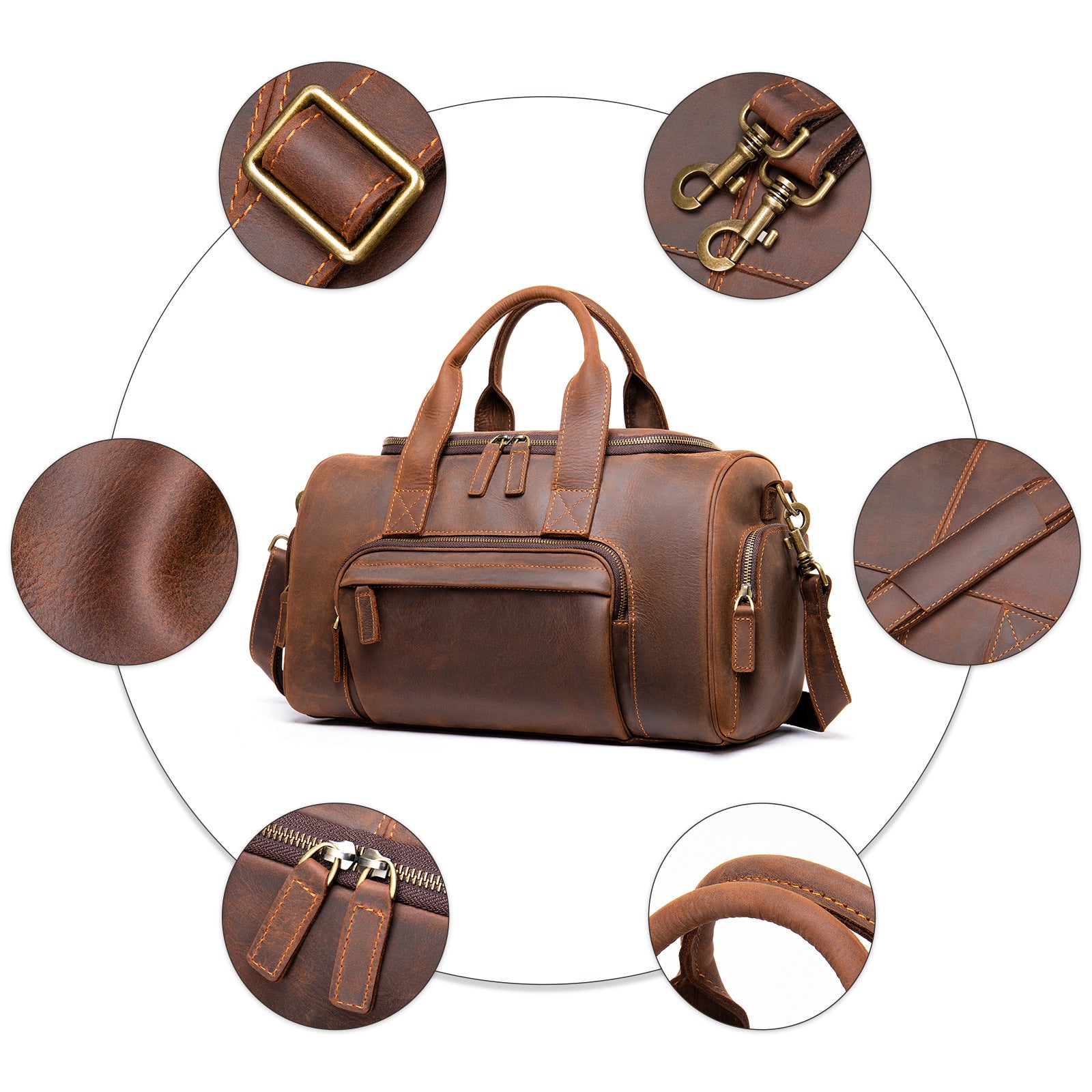 Handmade Men's Leather Travel Bag Retro Style | Large Capacity Premium Quality