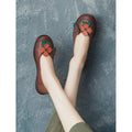 Women's Leather Loafers Ethno | Handmade Retro Floral Comfortable