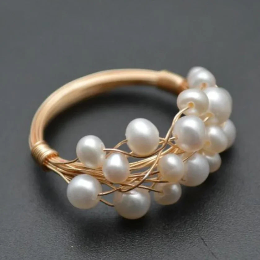 Perlen Spiralring – Verstellbarer Wickelring Damen
