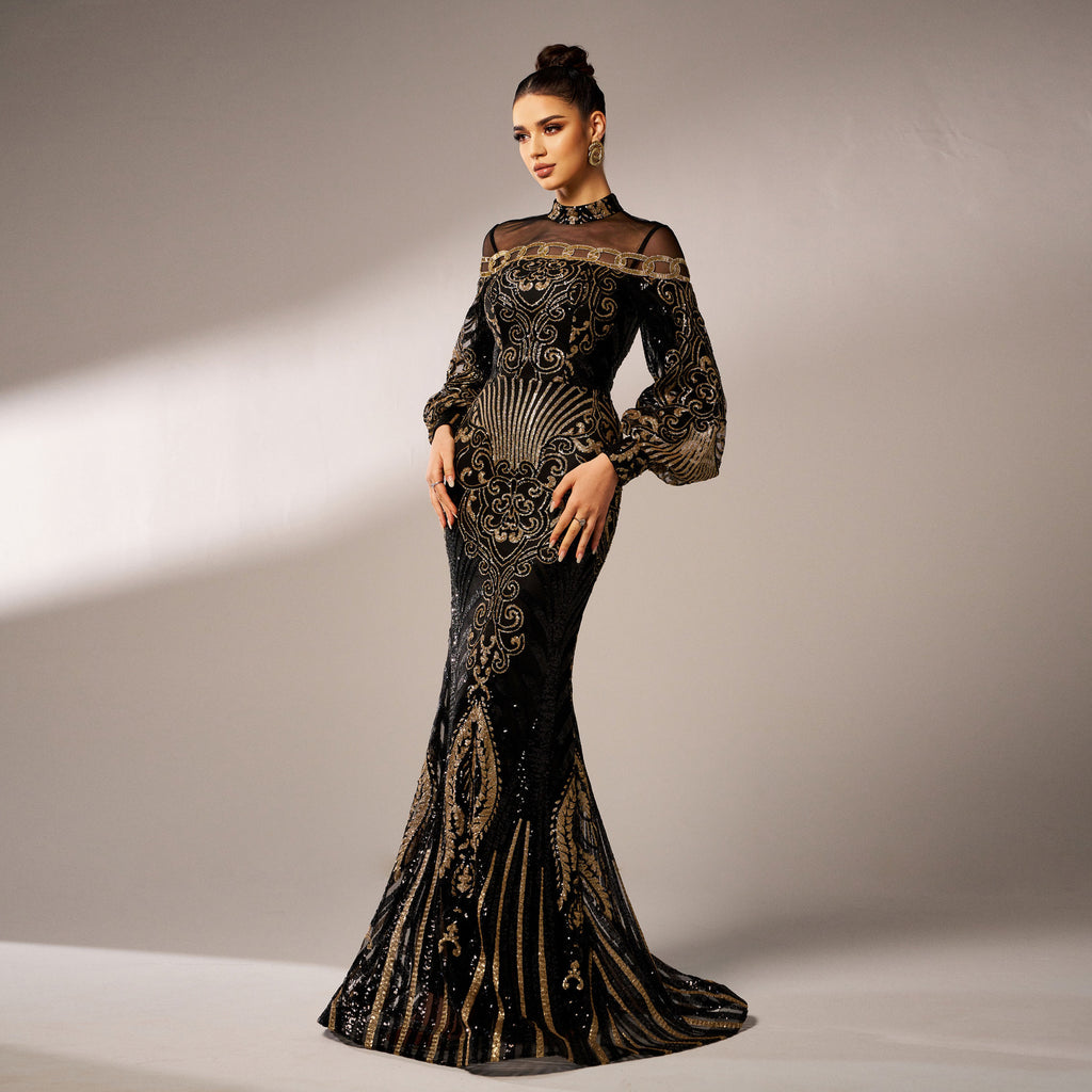 Sequin Mermaid Evening Dress | Elegant Women's Maxi Dress