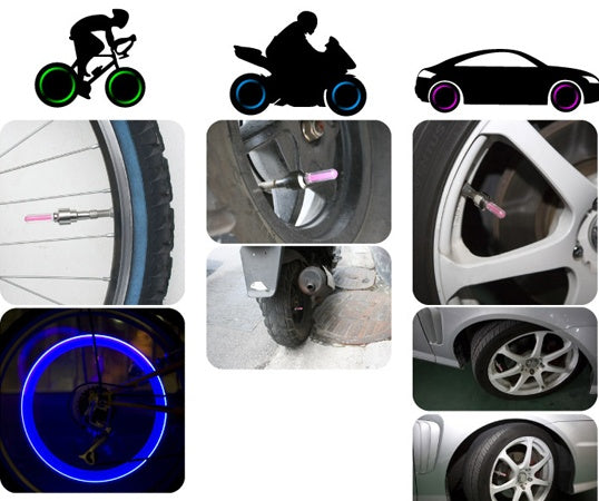 LED Tire Valve Caps | Car Wheel Lights Safety Style