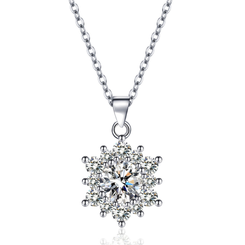 Luxurious Snowflake Jewelry Set with Zirconia – Necklace, Earrings & Ring in Sparkling Design
