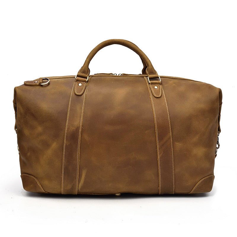 Crazy Horse Leather Travel Bag XXL | Vintage Weekender for Men
