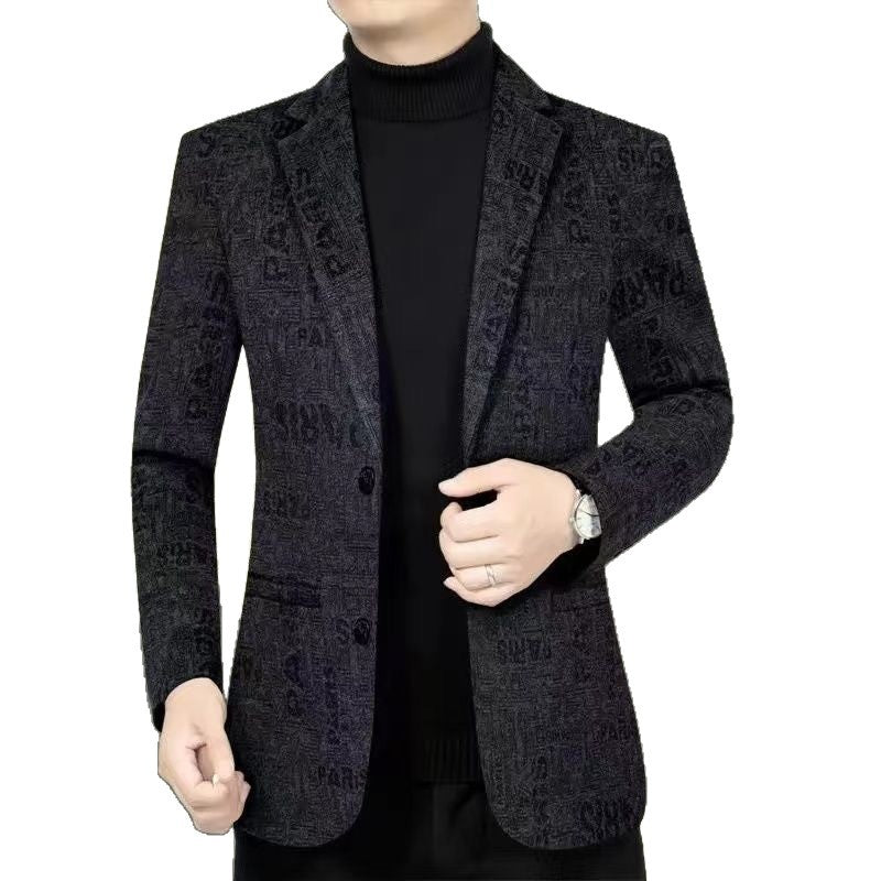 Men's Wool Jacket with Lapel Collar – Elegant Casual Jacket Modern