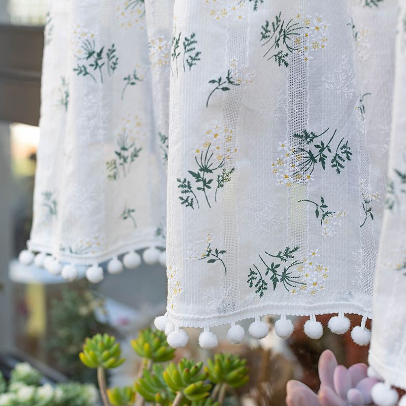 Bistro Curtain Tassels | Short Kitchen Curtain Cafe Style