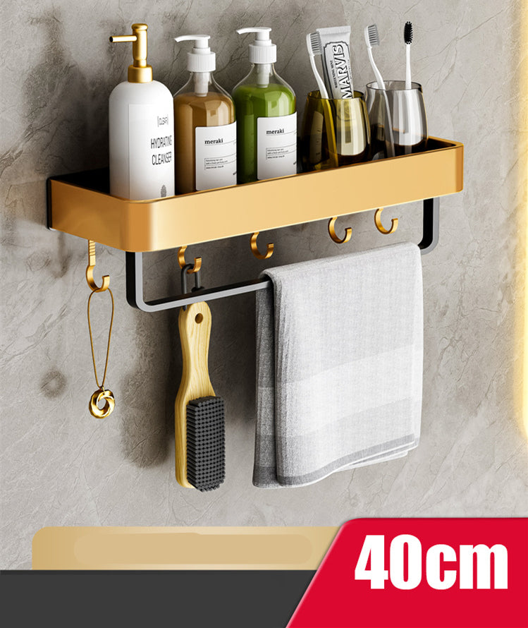 Towel Holder No Drilling | Bathroom Shelf Wall | Towel Rack