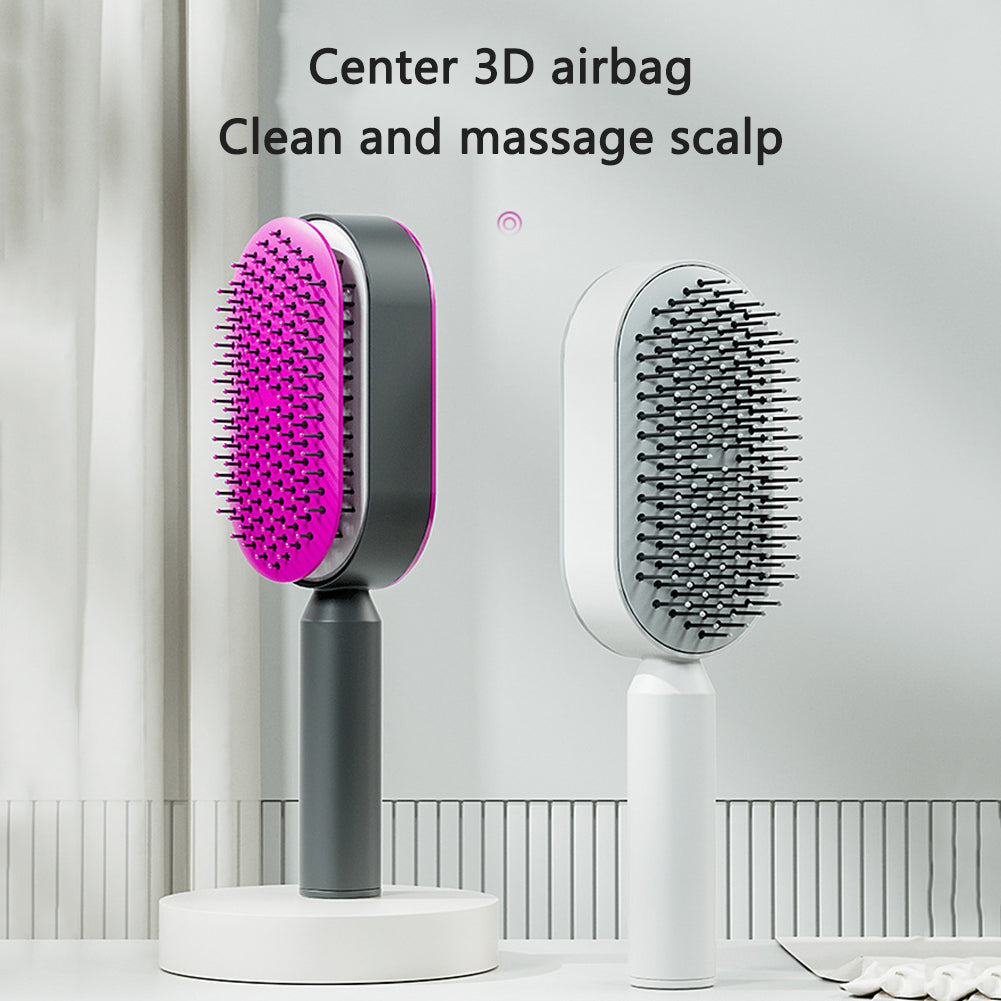 Self-Cleaning Hair Brush – Anti-Static Massage Brush for Women