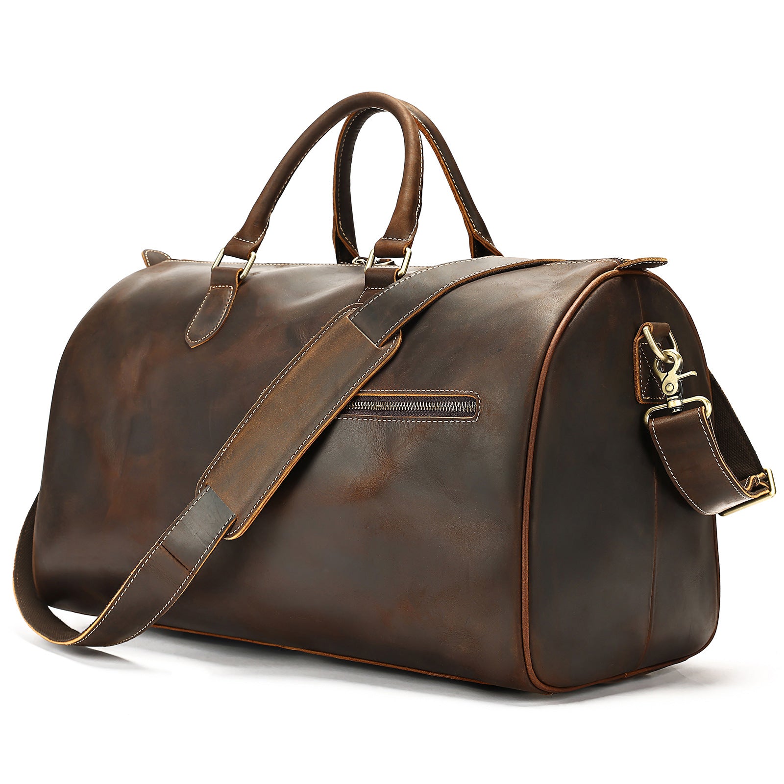 Vintage Leather Shoulder Bag Large Travel Bag | Crossbody Stylish