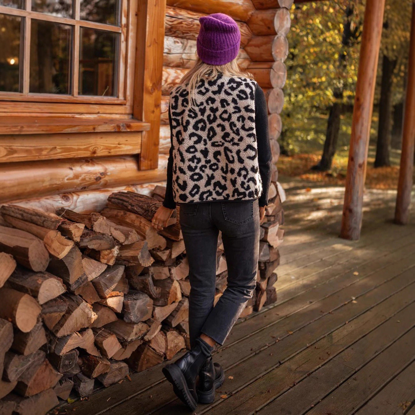 Damen Kunstfellweste Leopard – Elegant, Warm & Stylisch