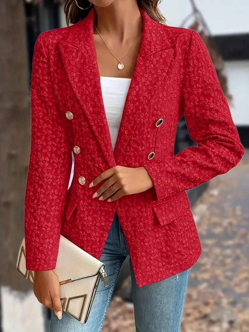 Damen Blazer Doppelreihig – Einfarbig, Elegant & Wintertauglich