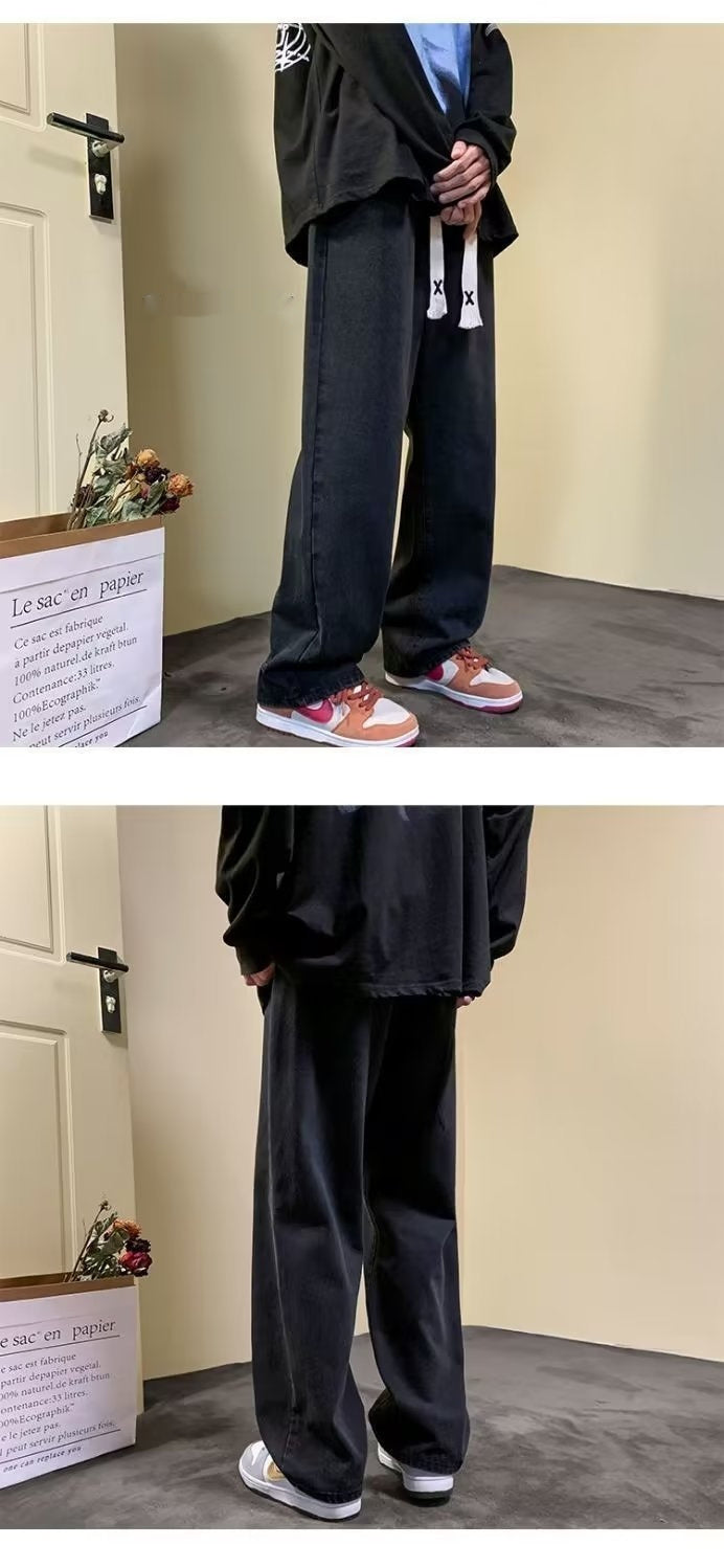 Herren Jeans Japan Style – Kordelzug Elastikbund Denim Hose