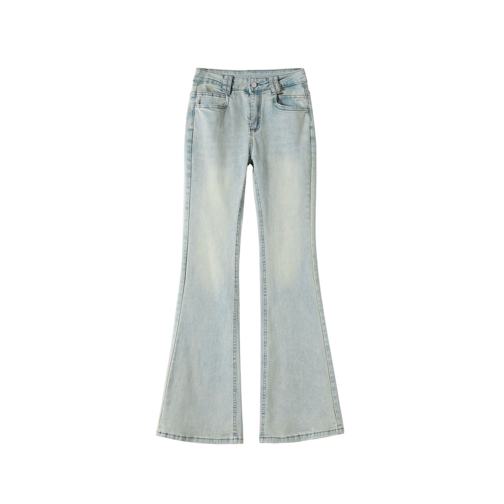 Women's Light Blue Flared Jeans in American Style – Trendy Flared Jeans