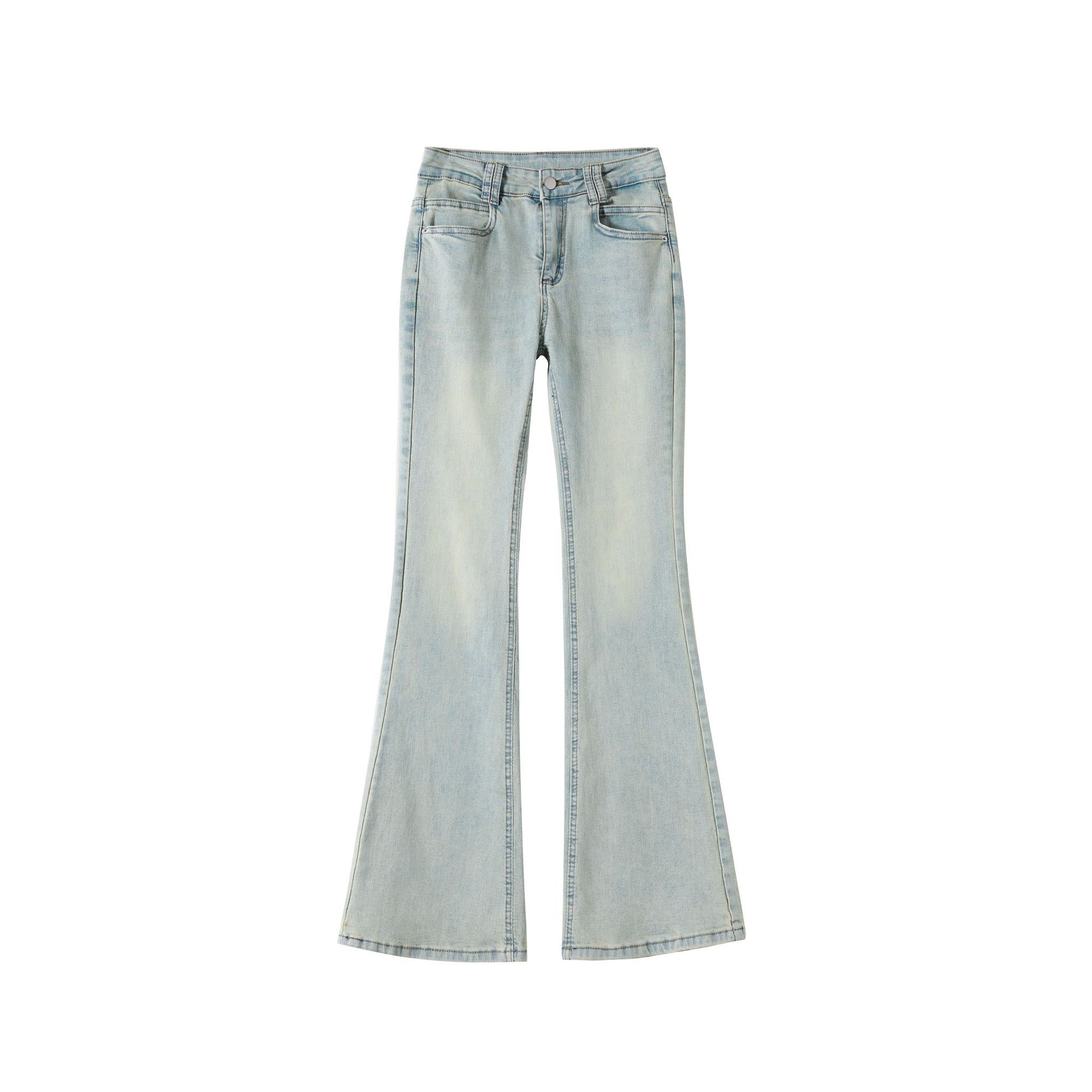 Women's Light Blue Flared Jeans in American Style – Trendy Flared Jeans