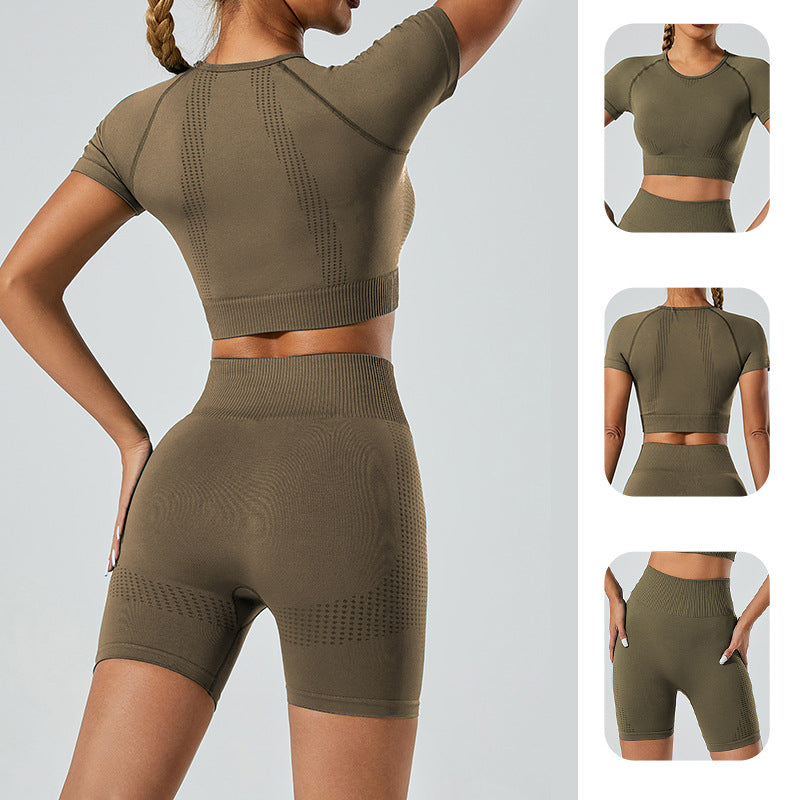 Women's Sports Set – Yoga Top & Leggings, Breathable & Flexible