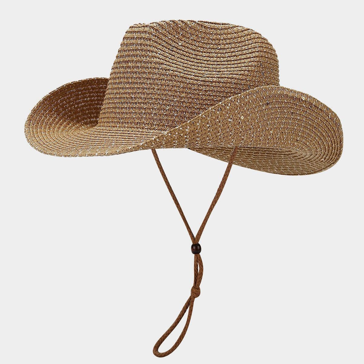 Women's Panama Straw Hat with Sequins – Windproof & Sun Protection