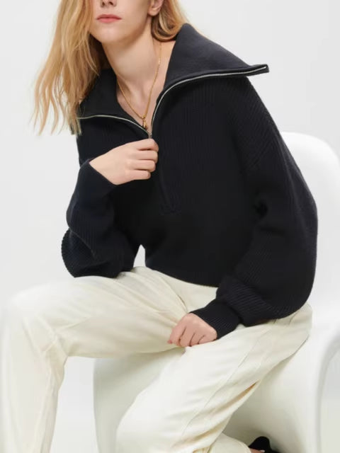 Warm Women's Wool Sweater – Elegant Cardigan for Autumn & Winter