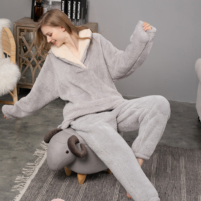 Women's Coral Fleece Pyjama Set – Warm, Fluffy & Perfect for Winter