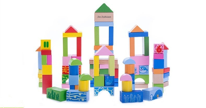 Montessori Bauklötze Kinder | Lernspielzeug kreativ bauen