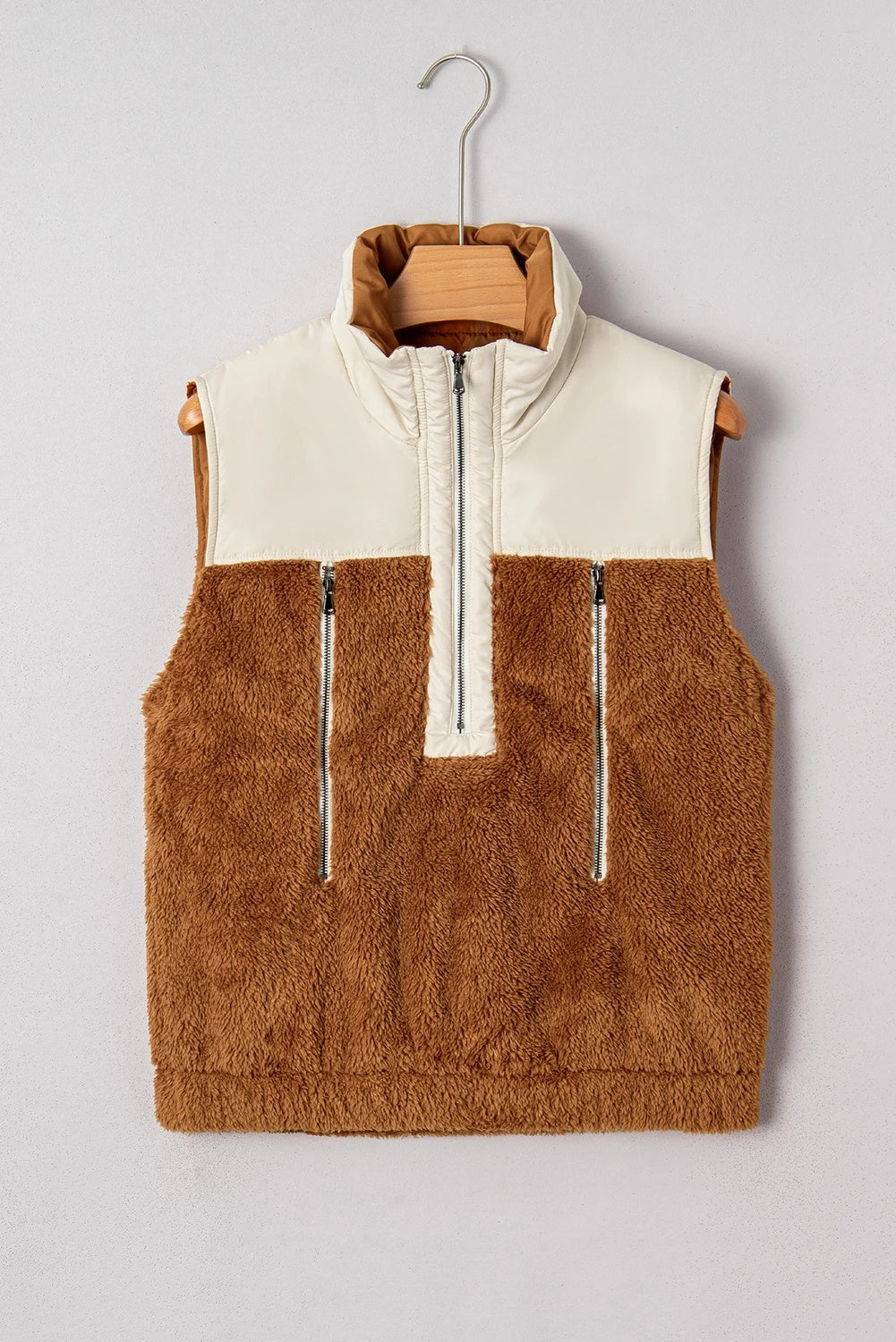 Damen Wollweste mit Stehkragen | Elegante warme Strickweste