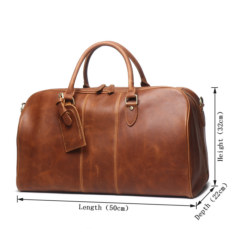 Men's Leather Travel Bag – Shoulder Crossbody Duffel Bag Premium