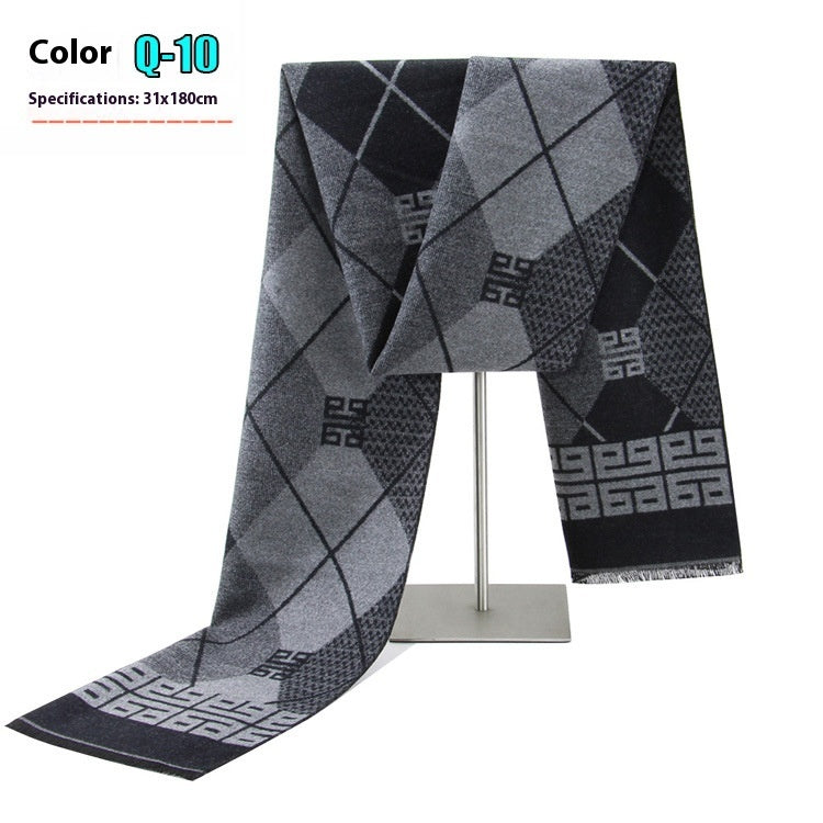Men's Business Scarf striped soft warm elegant winter