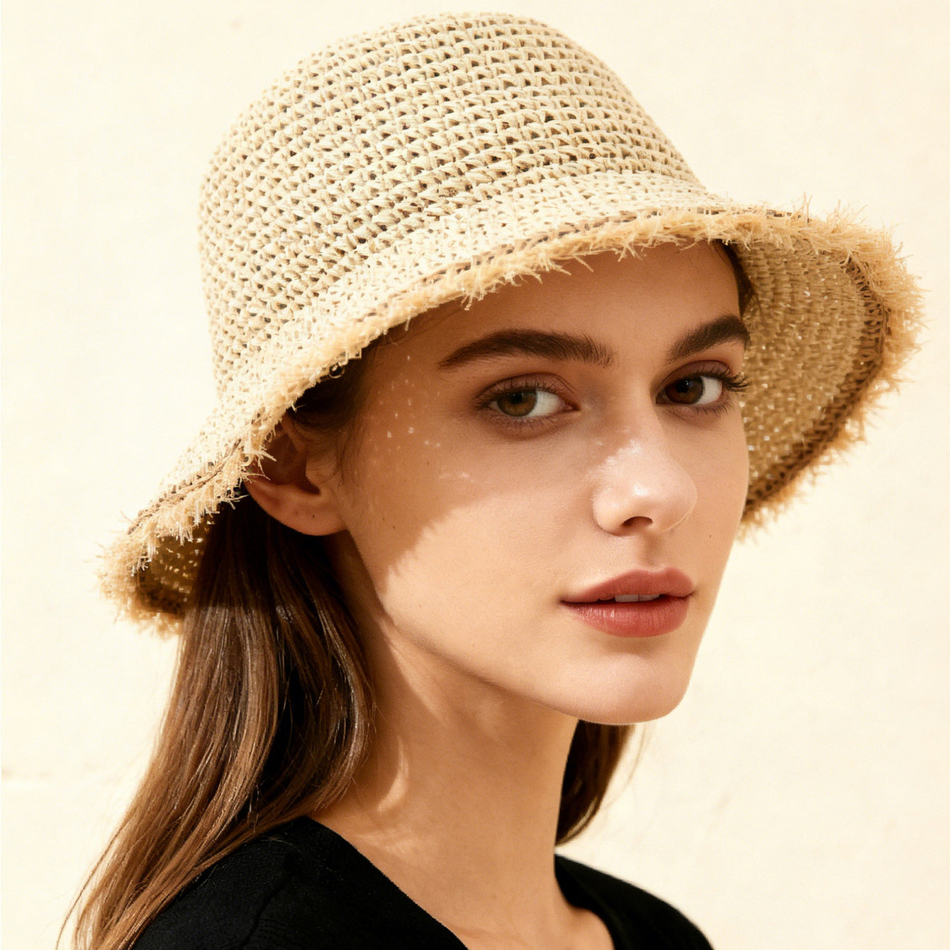 Women's Straw Hat with Fringes – Wide Brim Korean Style Summer Hat