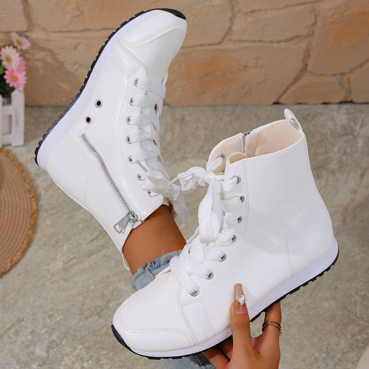 Women's Flat Ankle Boots with Side Zip – Stylish Everyday Boots
