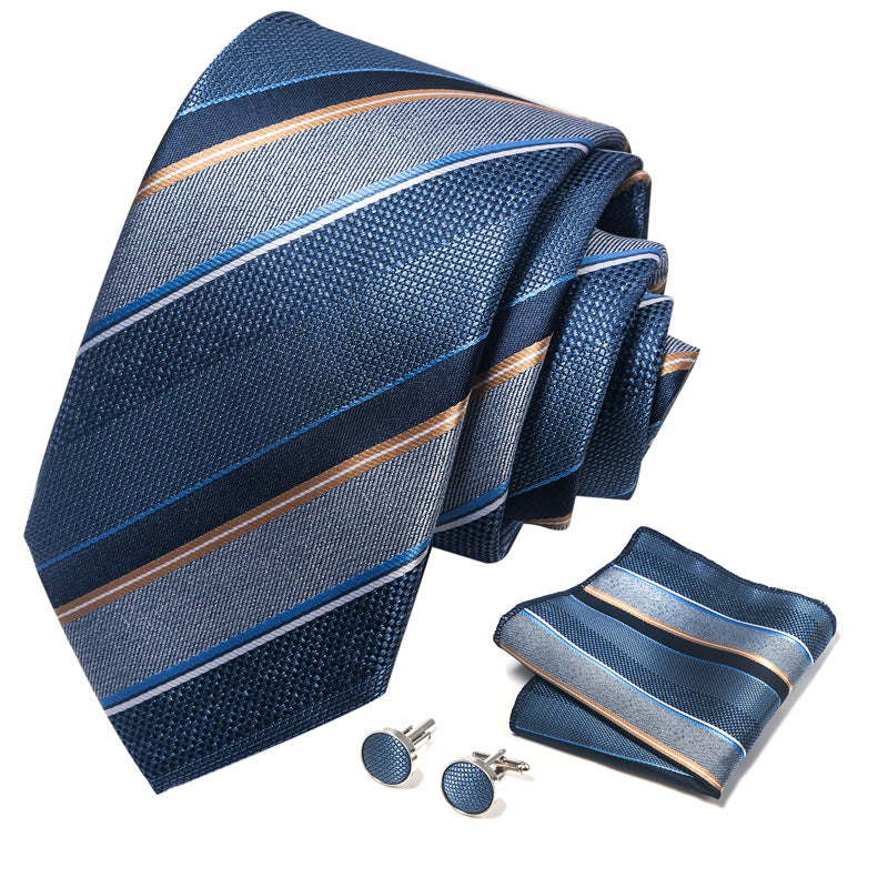 Men's Tie Set Business Scarf Cufflinks Elegant