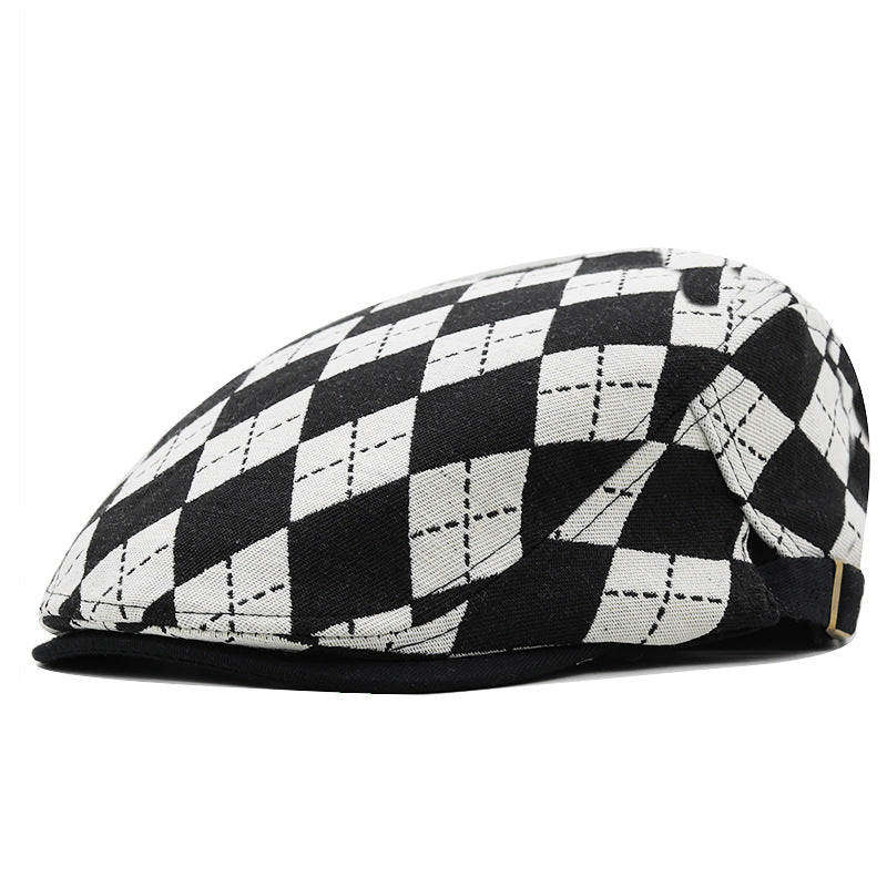 Men's Flat Cap Plaid | Retro British Style Short Brim