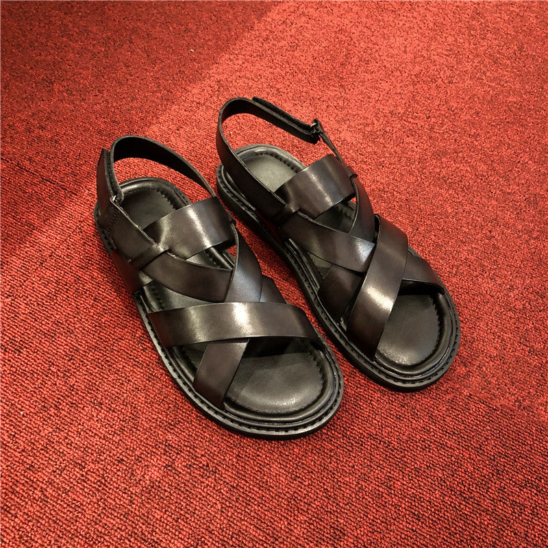 Men's Summer Genuine Leather Sandals Casual Comfort Shoes