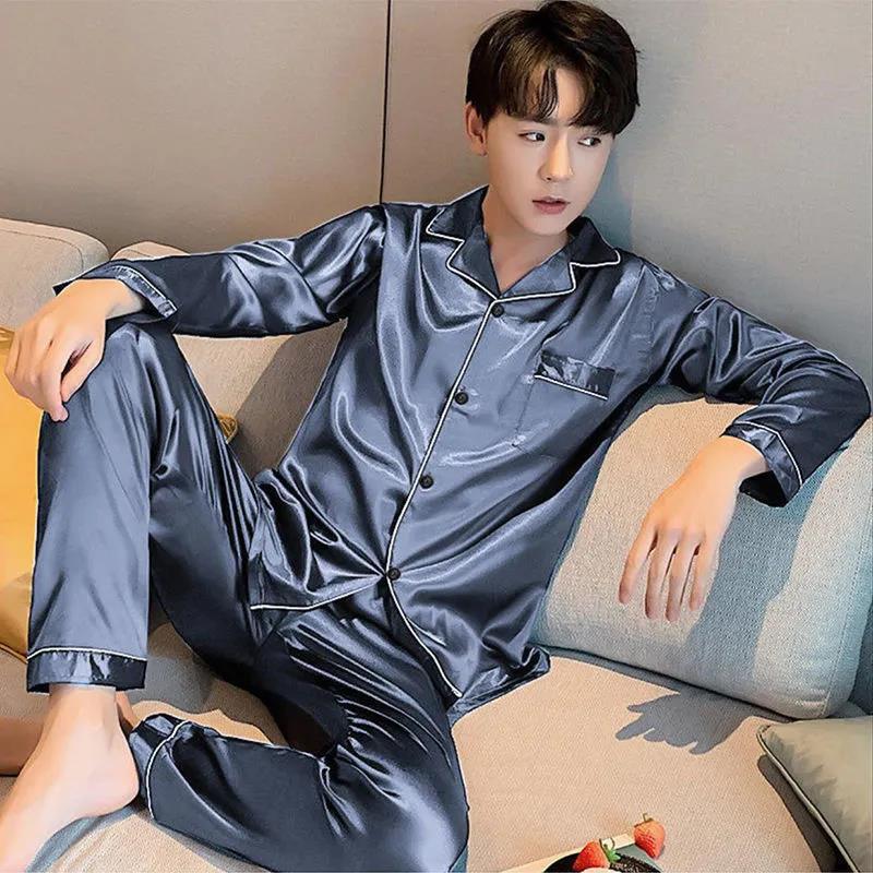 Herren Seiden Pyjama Große Größen | Luxus Nachtwäsche Set