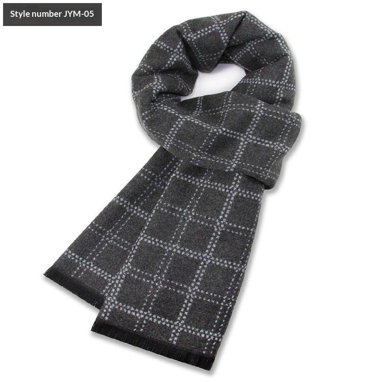 Men's Scarf Plaid Warm Wool Blend Winter Thick Elegant