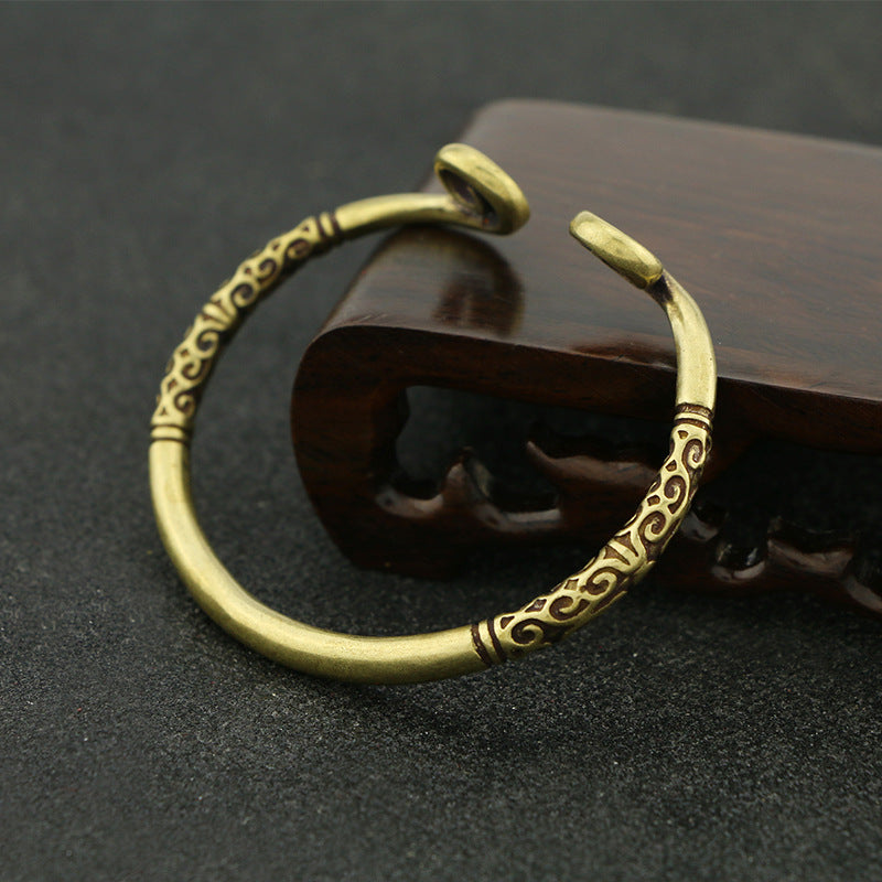 Reines handgefertigtes Armband aus Messing und Kupfer im alten Stil mit Antikbronze-Optik