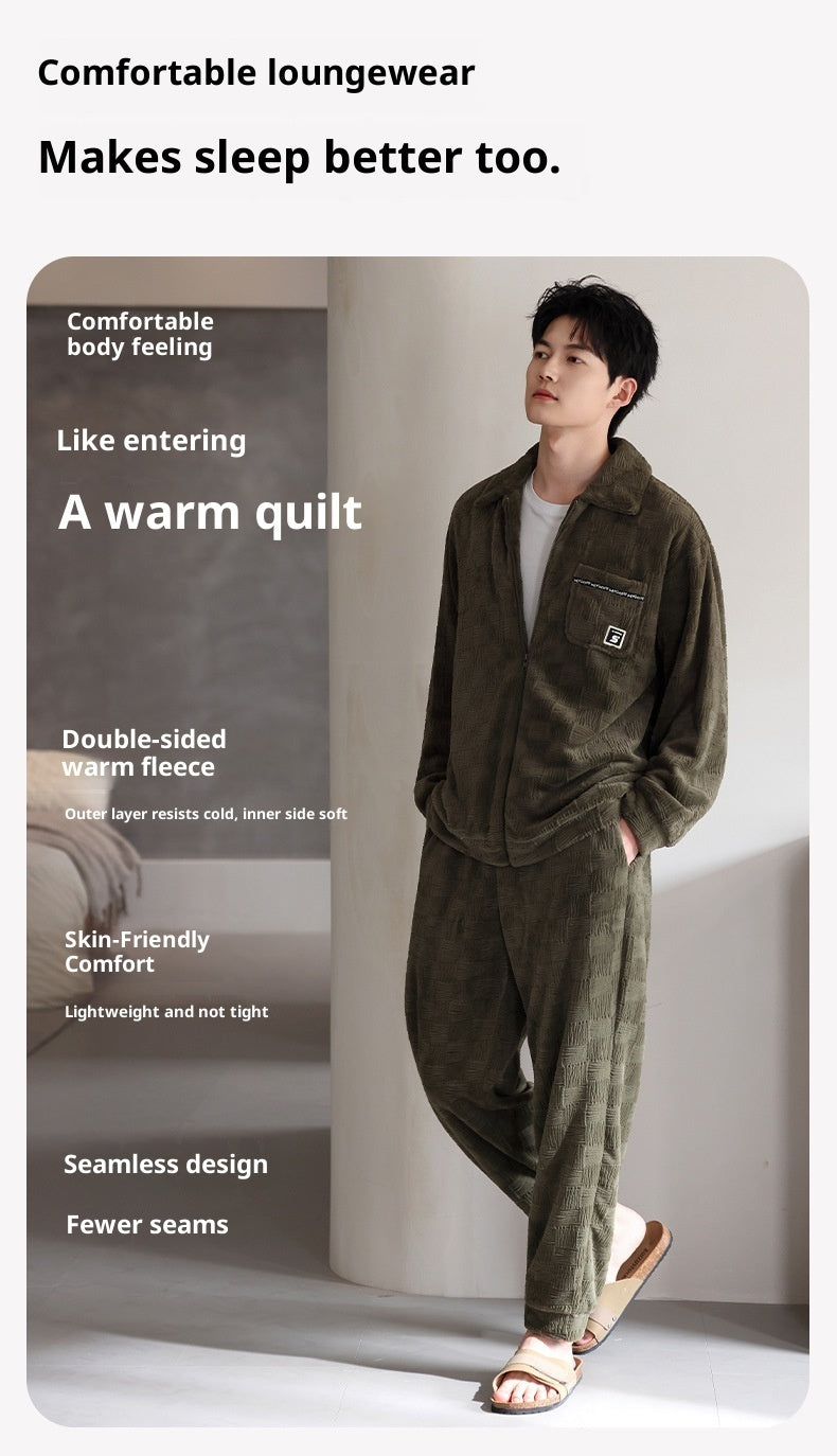 Men's Velvet Pajamas | Warm Winter Pajamas | Velour Set