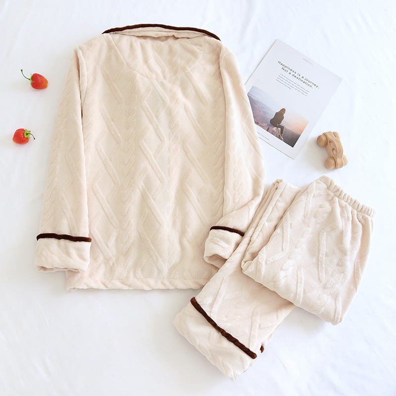 Flannel Couple Pajama Set – Warm Autumn & Winter Pajamas