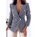 Elegant Women's Blazer in Houndstooth Pattern – Stylish & Timeless