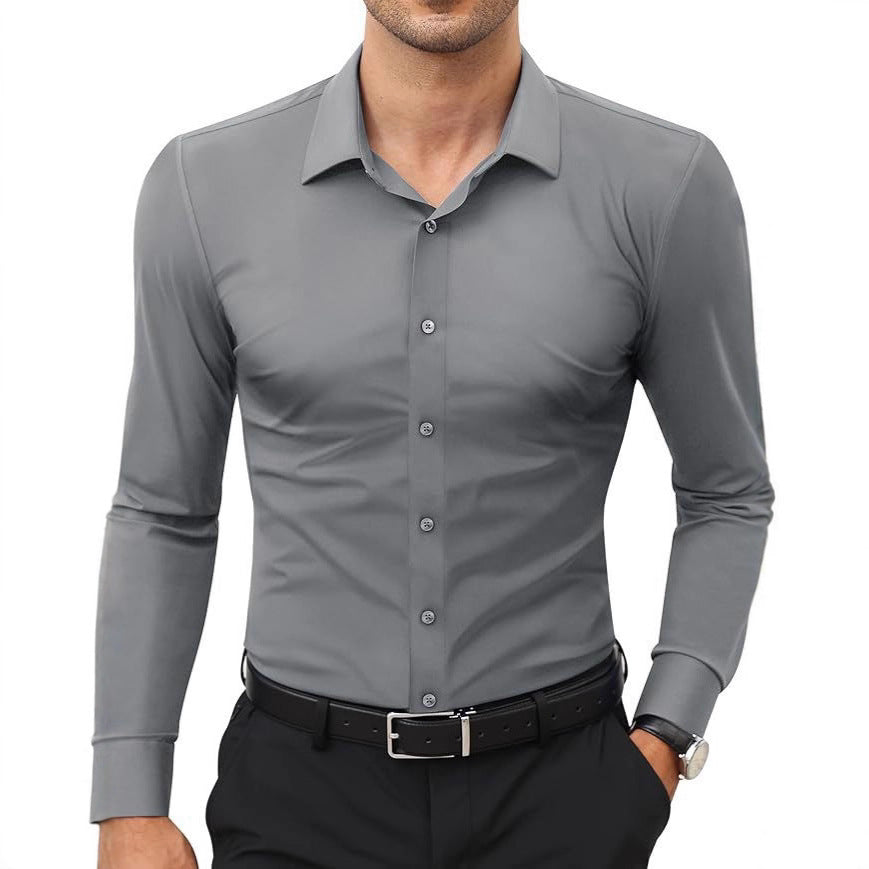 Men's Slim Fit Shirt | Business Work Shirt Plain Elegant
