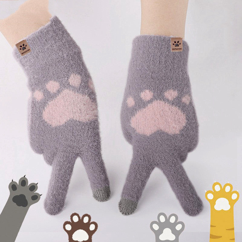 Katzenpfoten Winterhandschuhe Damen | Warme Thermohandschuhe