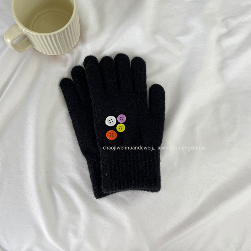 Damen Fingerlose Handschuhe mit Emoji Design – Korean Style