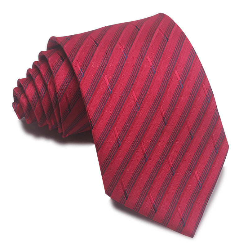 Men's Tie 8cm Striped Business Elegant Red Blue Black