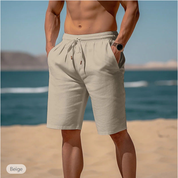 Men's Beach Shorts with Drawstring – Breathable Summer Shorts