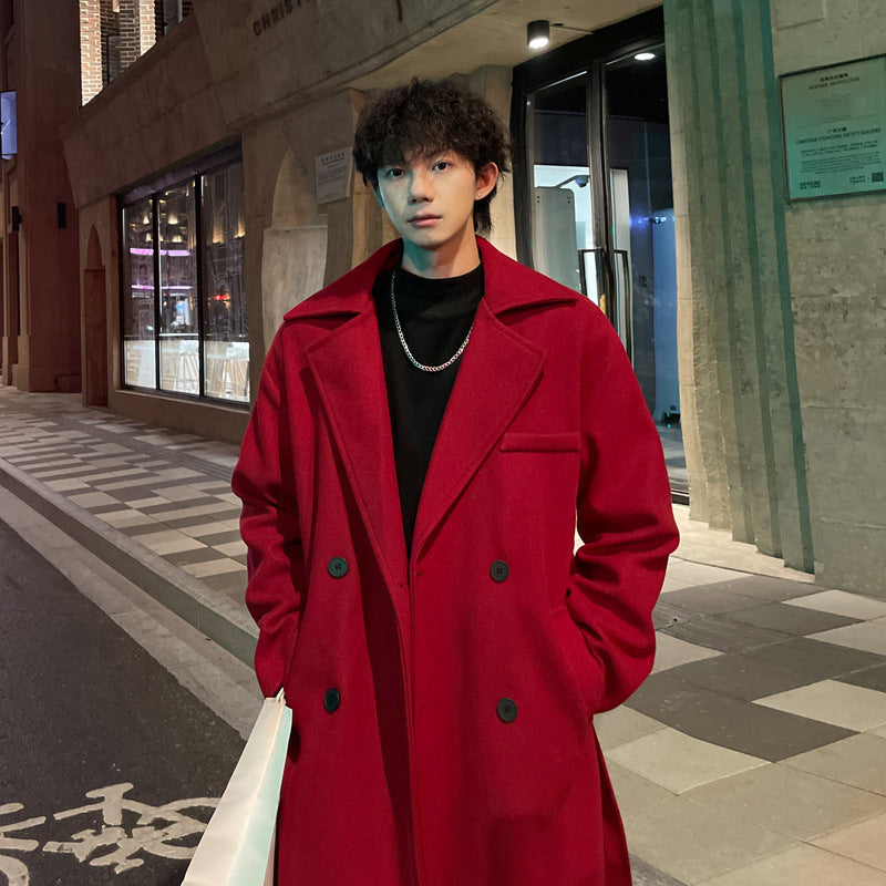 Men's Wool Coat Loose Fit – Autumn Winter Elegant Coat