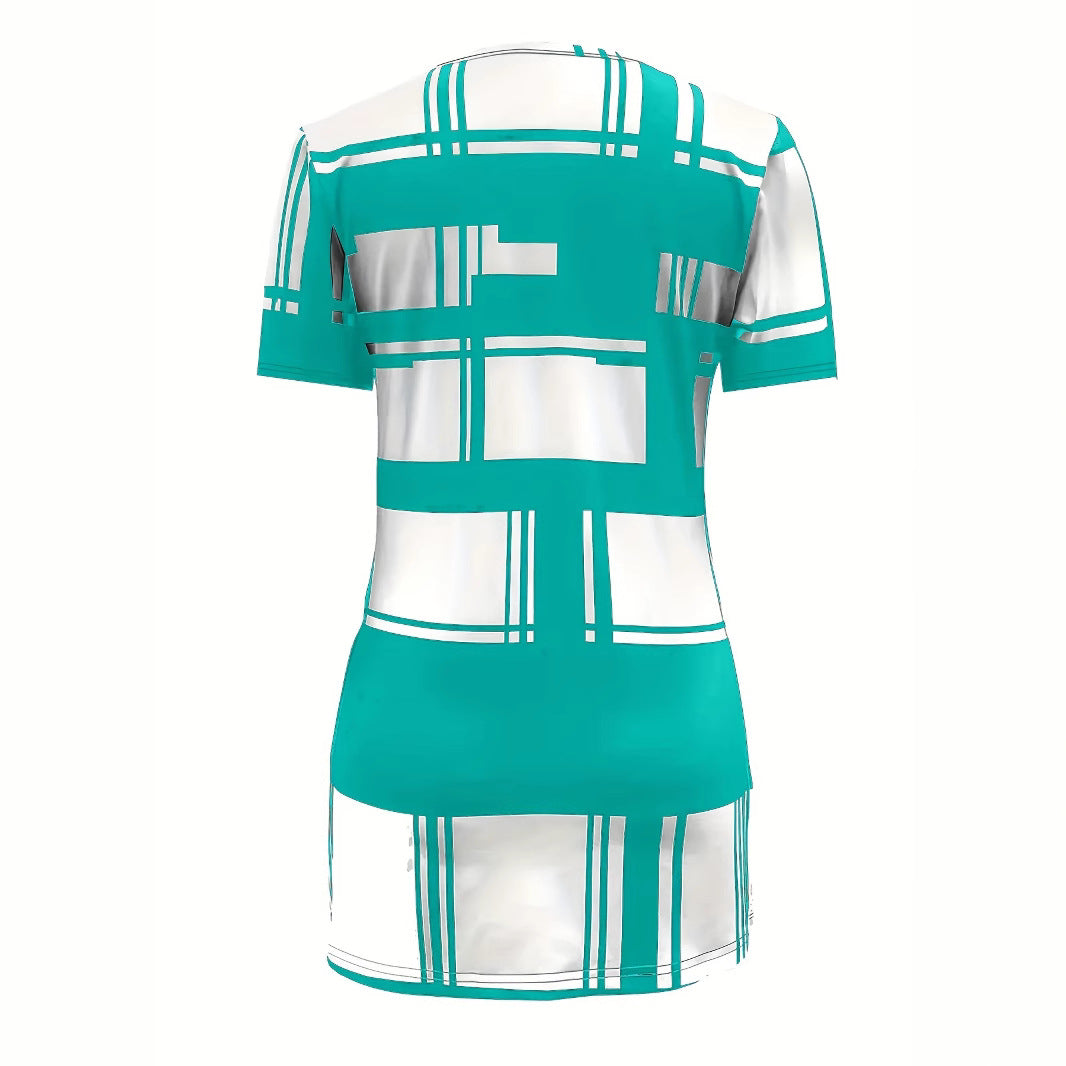 Fashionable Women's Colorblock Blouse – Digital Print, Loose & Trendy