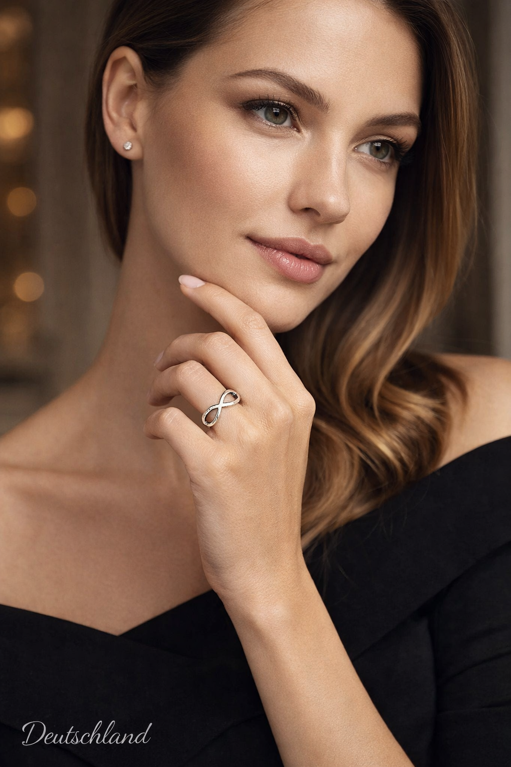Alloy Silver Plated Infinity Ring