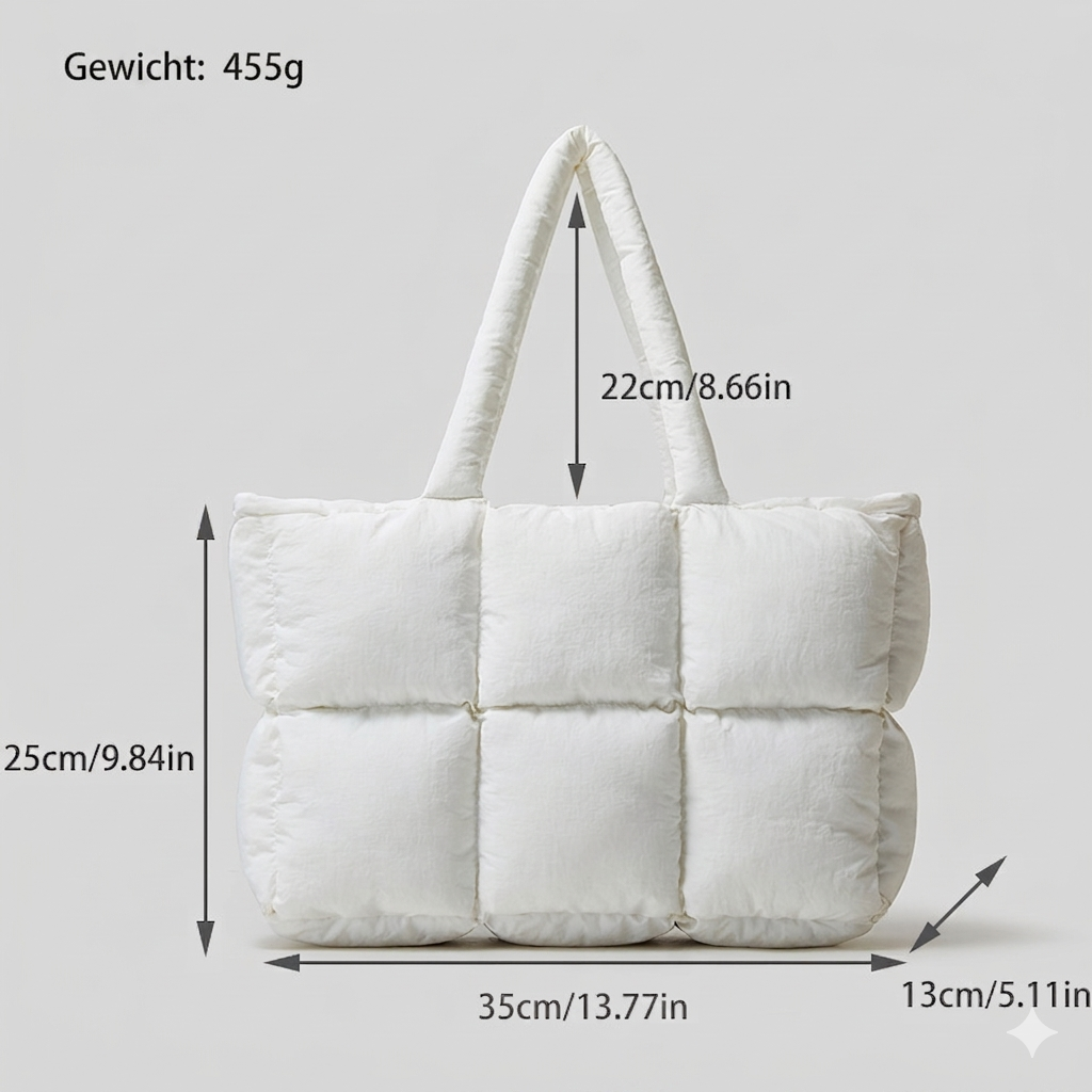 Women's Down Bag, Softly Padded – Stylish & Lightweight