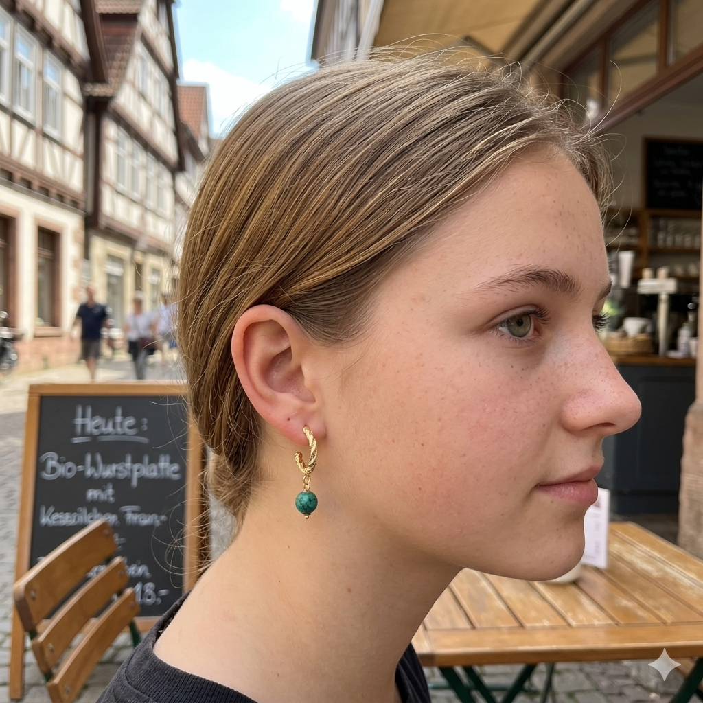 Geprägte Edelstahl-Ohrringe – Moderne Elegante Ohrhänger für Damen