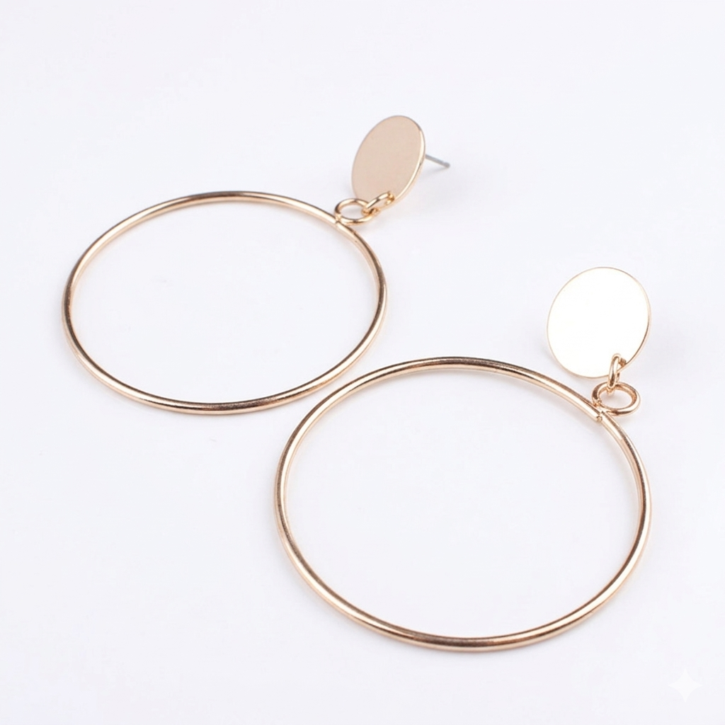 Temperament Circle Earrings - Elegant Everyday Jewelry for the Modern Woman