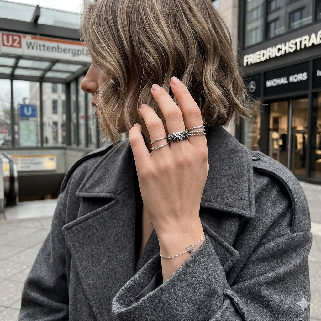 Retro Dominanter Drachenschuppenring – Punk-Tide-Ring